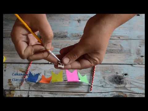 Cake Banner tutorial | Cake Topper DIY | How to make Bunting Banner for cake | Paper Cake Topper DIY