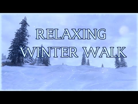 Skyrim Relaxing Winter Walk ❄ 4k