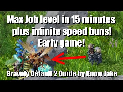 Bravely Default 2 best JP & speed bun farming spot: early game easy max job level in 15 minutes.