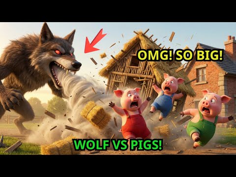Can The Three Little Pigs Survive THIS Giant Wolf? (3D Animation Story)