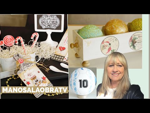 Manos a la Obra Tv 2022 Programa 43 Decoraciones  Navideñas - Sellos - Pintar Pelota de Football