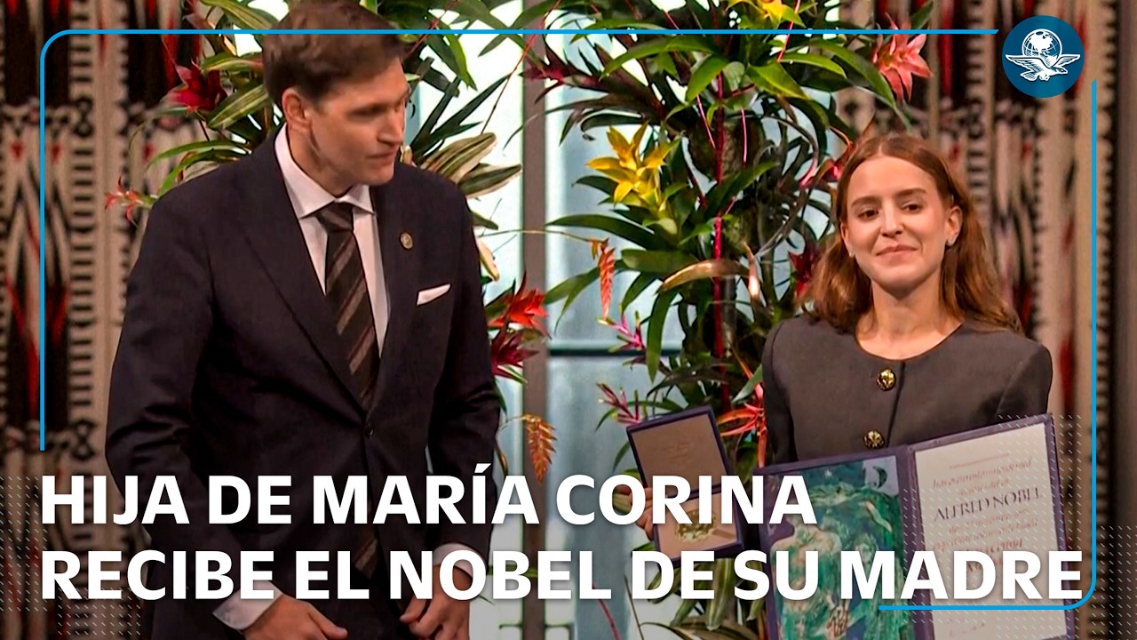 Hija de María Corina Machado Recife el Nobel de La Paz en nombre de la líder opositora