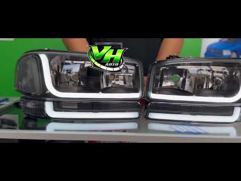 99-06 GMC Sierra Yukon "Double L Bar Switchback" Headlights