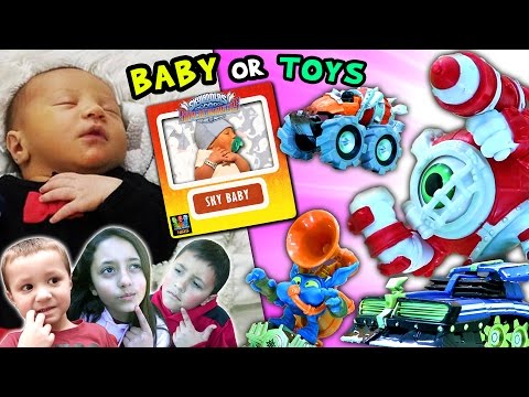 SKY BABY vs. WAVE 3 TOYS SURPRISE!  Who The Kids Pick! (SKYLANDERS SUPERCHARGERS)