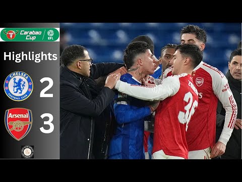 Gunners edge Carabao Cup semi final first leg 👀 | Chelsea 2 3 Arsenal Carabao Cup Highlights
