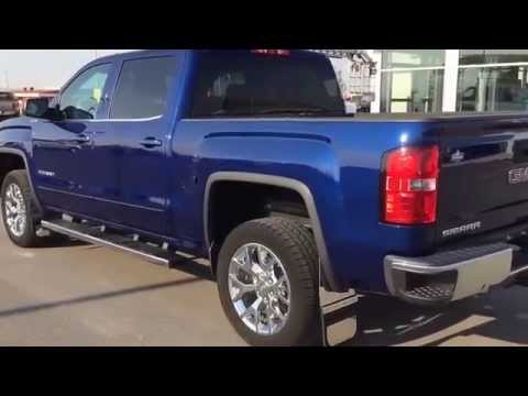 Blue 2014 Sierra SLE 1500 4WD Crew Cab Truck at Scougall Motors in Fort Macleod