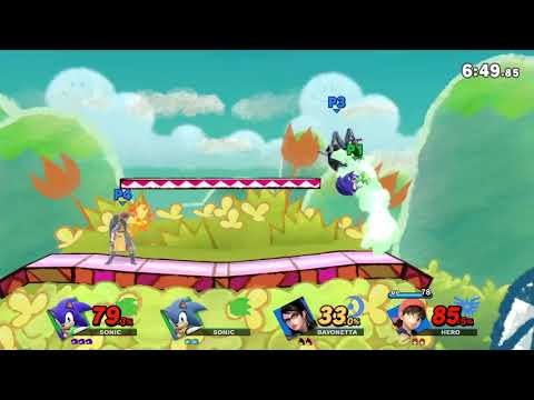 Ant (Gold Sonic) & Meekspeedy (Green Sonic) Vs Glinty (Bayonetta) & A-BiGGz (Hero)