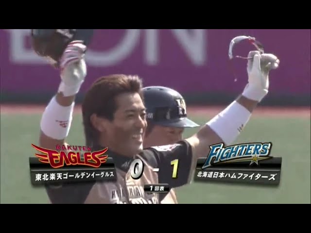 【1回表】ファイターズ・稲葉 両親の前で飾った!! 通算2000安打をタイムリーで達成!! 2012/4/28 E-F