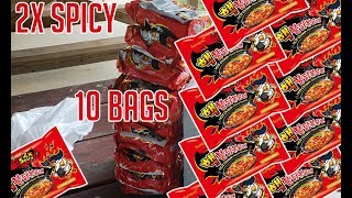 2X SPICY RAMEN , 10 BAGS!!!