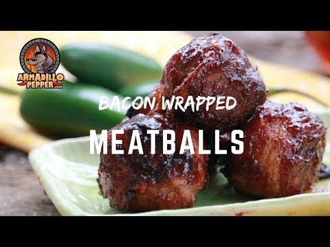 Bacon Wrapped Meatballs on Pit Barrel Cooker