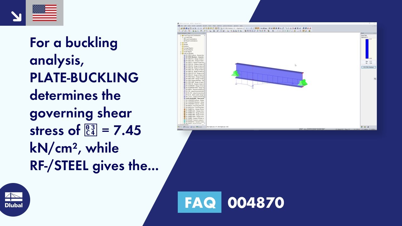 [EN] FAQ 004870 | For a buckling analysis, PLATE‑BUCKLING determines the governing shear stress ...