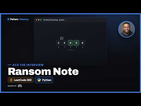 Ransom Note Leetcode 383 Sorting Scanning Python