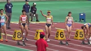 2020年埼玉県陸上競技選手権大会　女子100m準決勝１組　吉澤、福嶋、半田