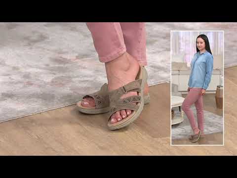 Earth Origins Suede Slide Sandals- Westfield Waverly on QVC