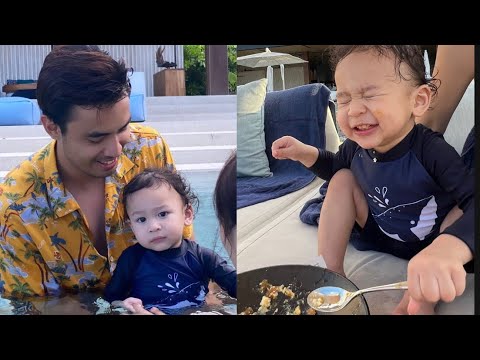Zahirah,Aiman & Isaac Just Chillin’ By The Beach, Enjoying Creme Brulee And Taking A Dip In The Pool