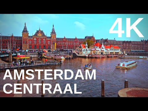 [4K] Ruas do centro de Amsterdã