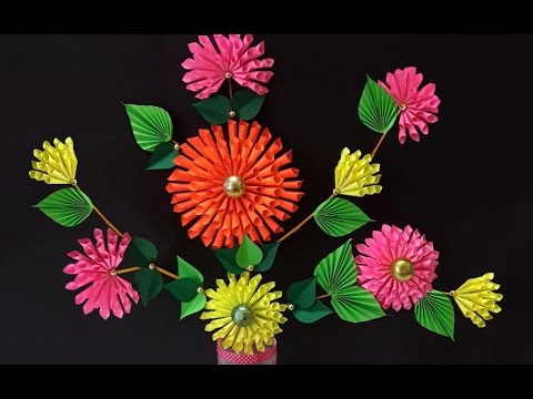 How to Make Beautiful Paper Dahlia Flower Home Decor Craft? : 6 ...