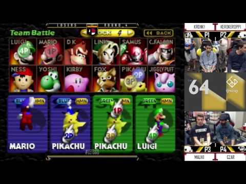 LGB - KRONK! (1P) Kerokeroppi (2P) Vs. Maliki (3P) Czar (4P) SSB64 - Losers 4