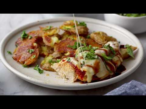 Caprese Chicken with Smashed Potatoes