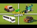 20+ CARS and VEHICLES Build Hacks In Minecraft (2 to -6wheels)
