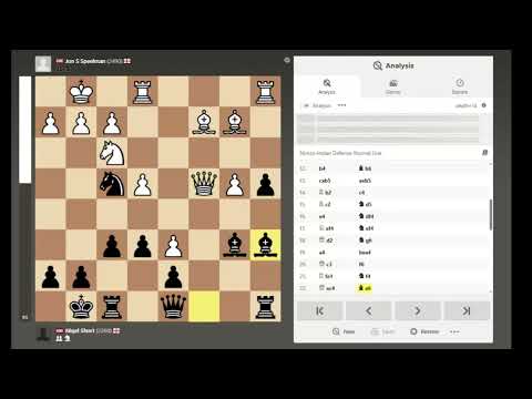 Jonathan Speelman (2490) Vs Nigel Short (2360) 1-0 Round 10 Phillips & Drew Kings 1980