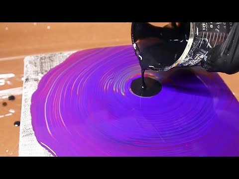 Acrylic pouring black hole technique - not spin painting - fluidcomet