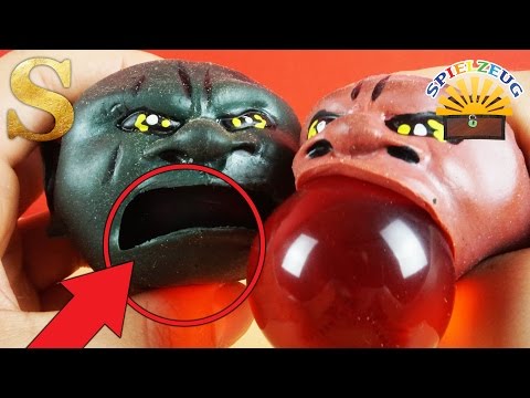GRUSELIGE SCHLEIM MONSTER - Glibber Köpfe Slime Glibbi Gesichter Wabbel deutsch auspacken
