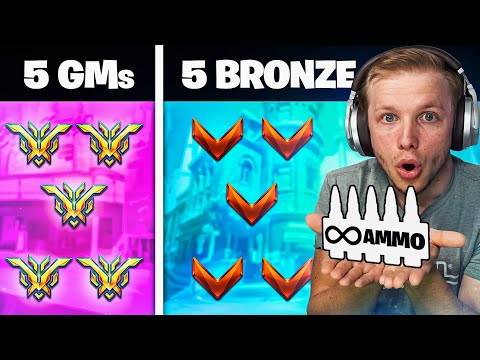5 Grandmaster Players VS 5 Bronze Players with UNLIMITED AMMO - Who wins?! (Overwatch 2)