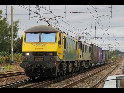 Freightliner 90049 & 90047 - 4M27 Containers, Balshaw Lane Jn 14/09/18.