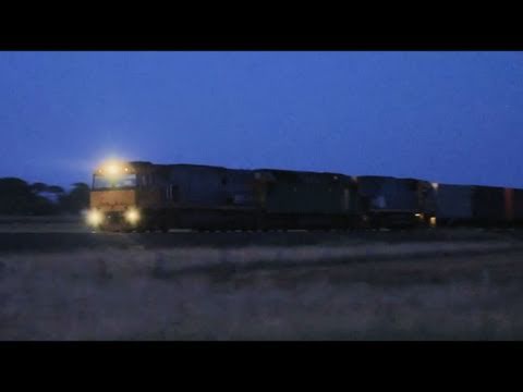 Pacific National Freight Train at Sunrise - Container Trains in Victoria, Australia