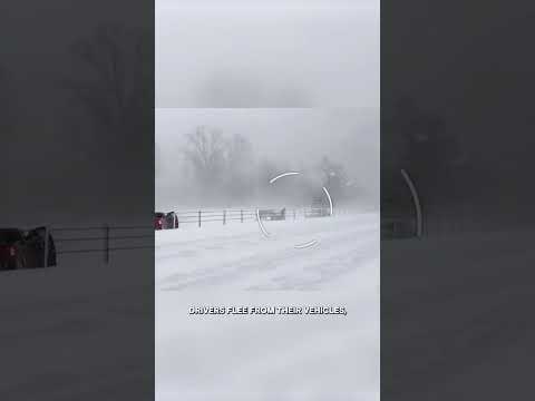 Blinding Snowstorm Triggers MASSIVE 193-Car Pileup | Road Wars | A&E #shorts