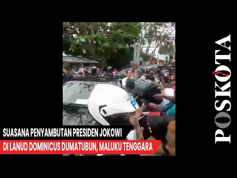 Suasana Penyambutan Presiden Jokowi di Lanud Dominicus Dumatubun, Maluku Tenggara