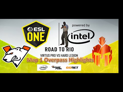 ESL One Road to Rio Virtus.Pro vs Hard Legion Map 1 Overpass Highlights