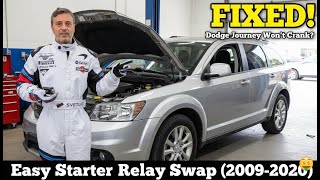 FIXED! Dodge Journey Won't Crank? Easy Starter Relay Swap (2009-2020)