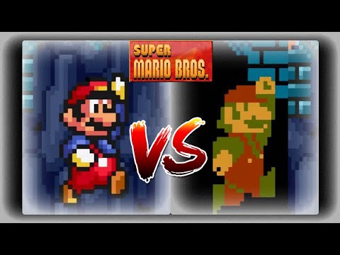 Super Mario bros ( NES vs SNES) side by side comparison graphics