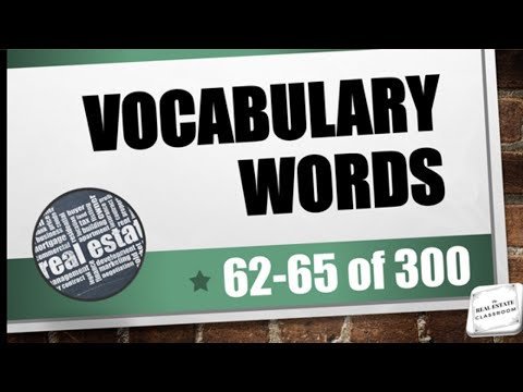 Real Estate Vocabulary 1 20 of 300 Real Estate Exam Prep Videos