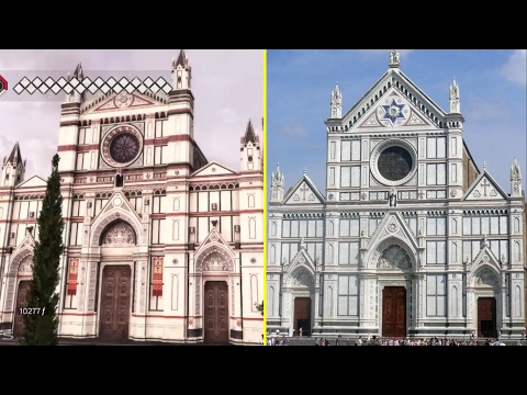 Assassin's Creed 2 Game vs Real Life  - Florence Landmarks Comparison