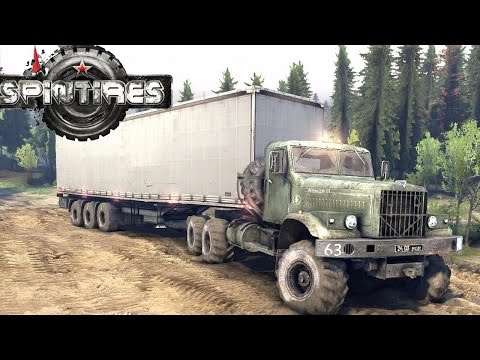 SPINTIRES 2014 - The Pit Map - Type C-255 Truck + Curtain Trailer Off Road Driving Part 1