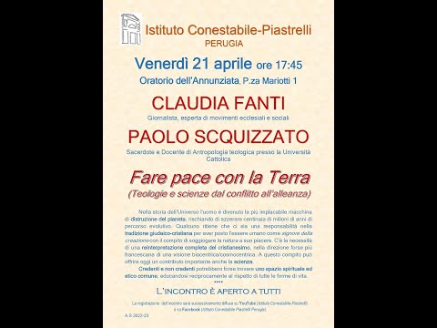 Conferenza "Fare pace con la Terra." - Claudia Fanti, don Paolo Scquizzato