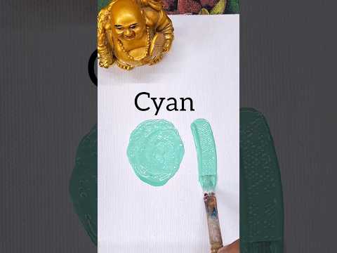 how to get Cyan colour by acrylics | acrylic colour mixing for cyan #howto #shorts #colourmixing