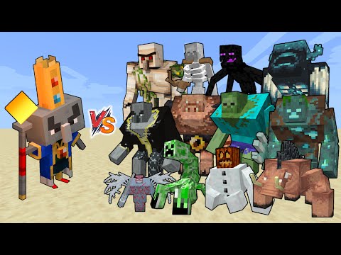 Arch Illager vs All Mutant Creatures in Minecraft - Arch Illager vs Mutant Mobs