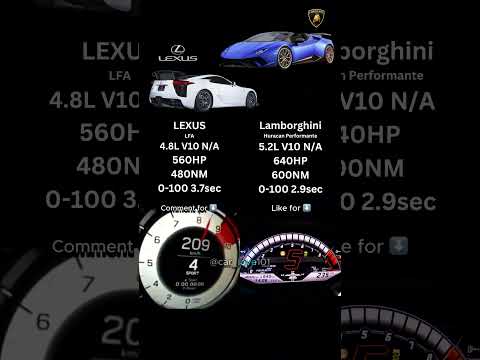 🇯🇵 Lexus LFA vs 🇮🇹 Lamborghini Huracan Performante [0-260kph] RACE | #lexuslfa #lamborghini #huracan