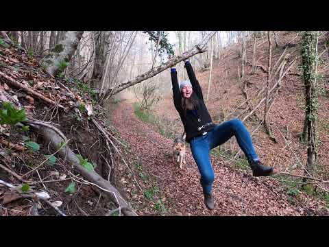 A woman running with her dog and Jumping (Whatsapp status)