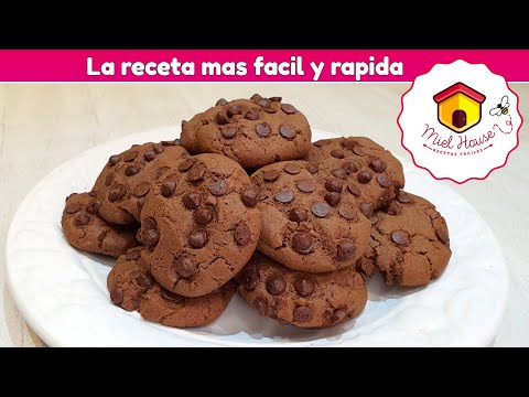 Como hacer galletas de chocolate EN MINUTOS receta fácil y rápida