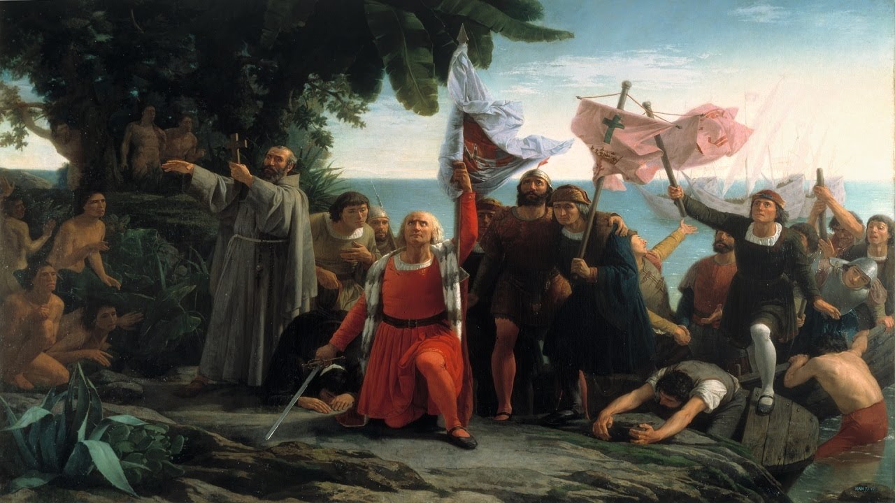 Why did Christopher Columbus explore San Salvador?