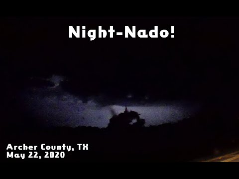 Nighttime Tornado, Archer County TX 05/22/20