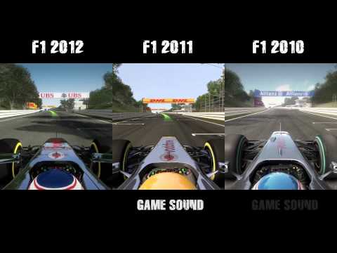 F1 2012 vs. F1 2011 vs. F1 2010 - graphics & sound comparison