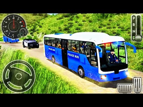 US Police Bus Offroad Driving Simulator - Transport Plane Jail Prisoner - Android GamePlay