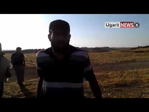 قائد كتيبة قبضة الشمال يجرب مدفع 23 بعد اغتنامه في مارع