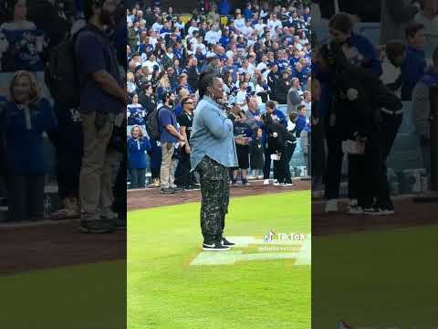 Full Version of singing the National Anthem for the @Dodgers